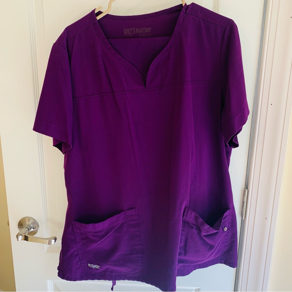 Grey’s Anatomy By Barco Purple Scrubs Set Top Size 2XL Pant XL